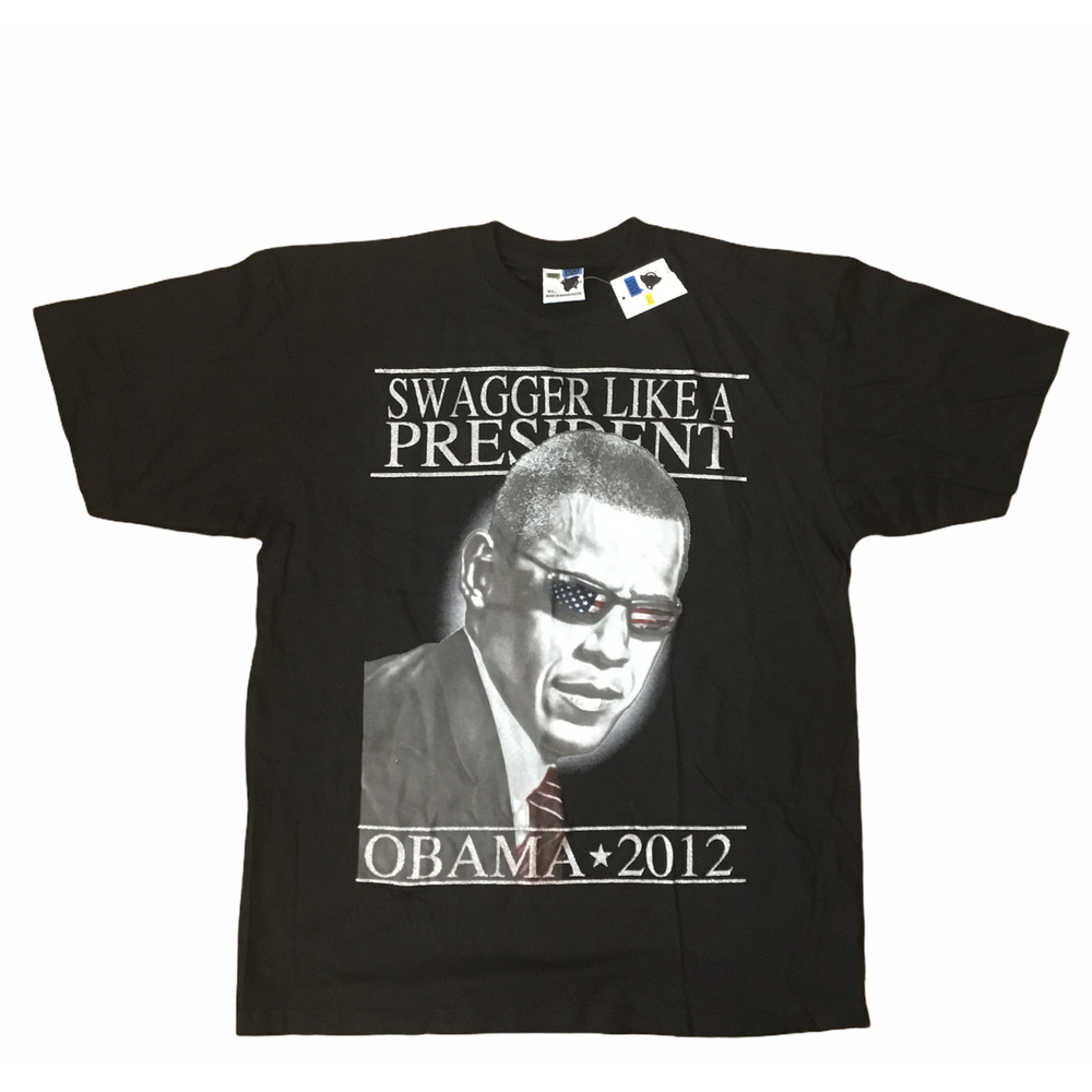 Men's Swagger Like a President Obama 2012 Graphic T-Shirt 2 Side New XL
